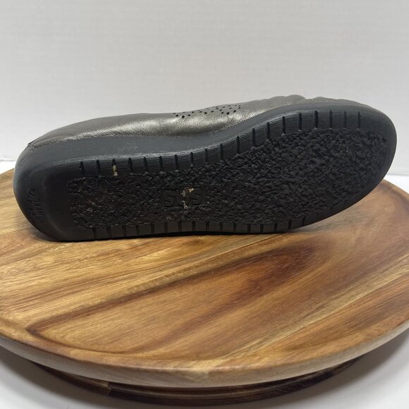 SAS Womens Soft Step Heel Leather Moccasins Size 7M Pewter‎ Gray - Picture 16 of 16